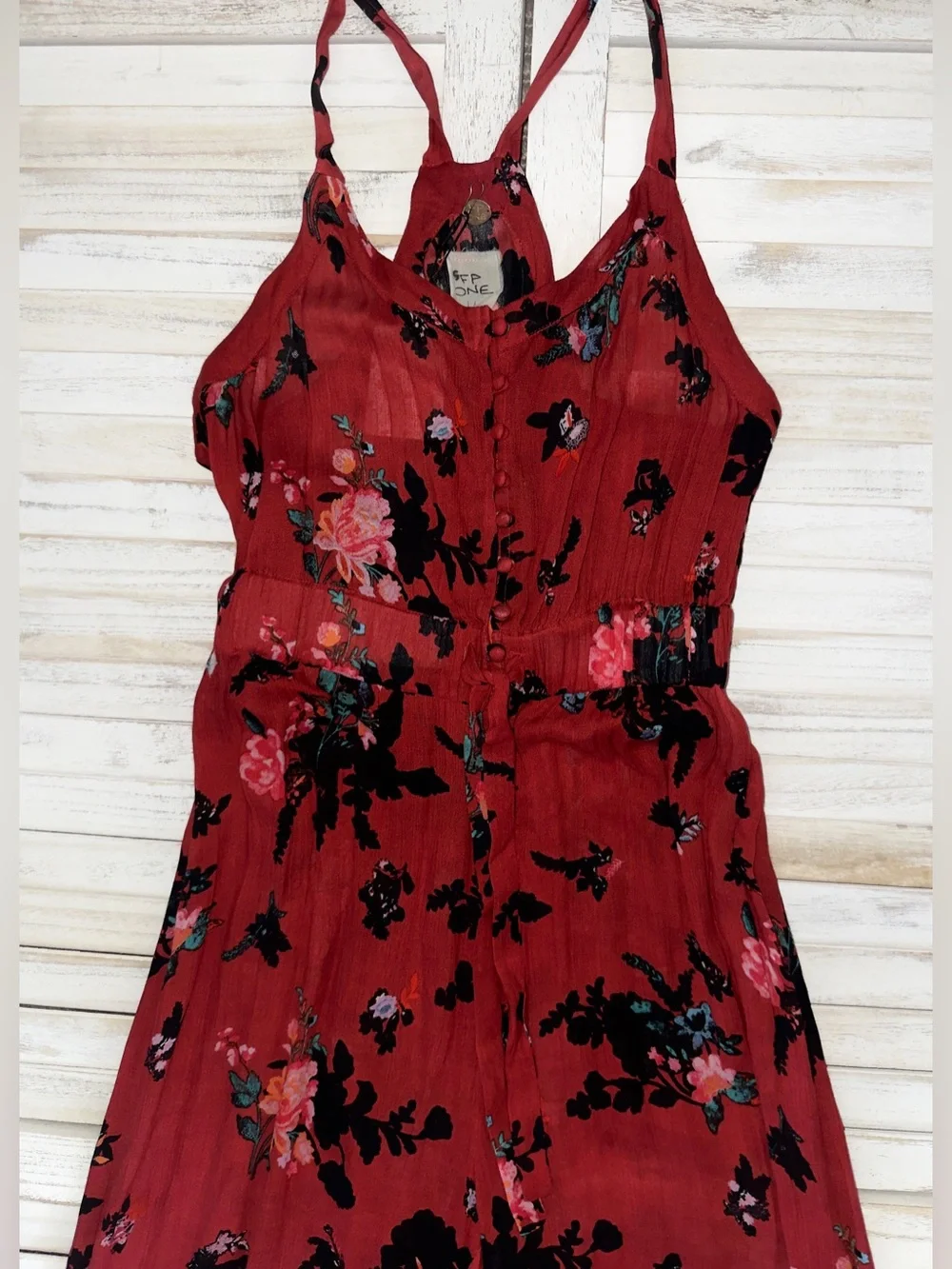 NWT- Free People Moonlight Garden Floral Jumpsuit Wide Leg Large